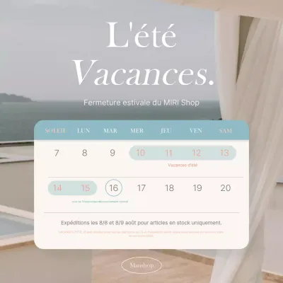 Avis de livraison simple pour les vacances d'été en ivoire et bleu clair