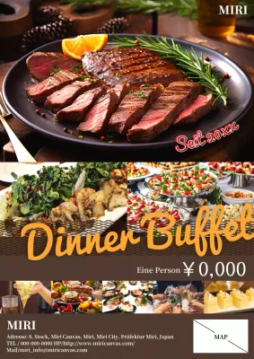 Schlichte und stilvolle Buffetanzeige in brauner Farbe