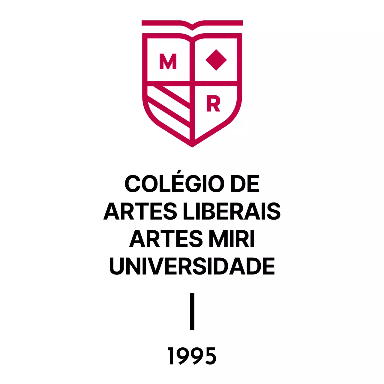 Desenho com o emblema da escola sob a forma de uma bandeira