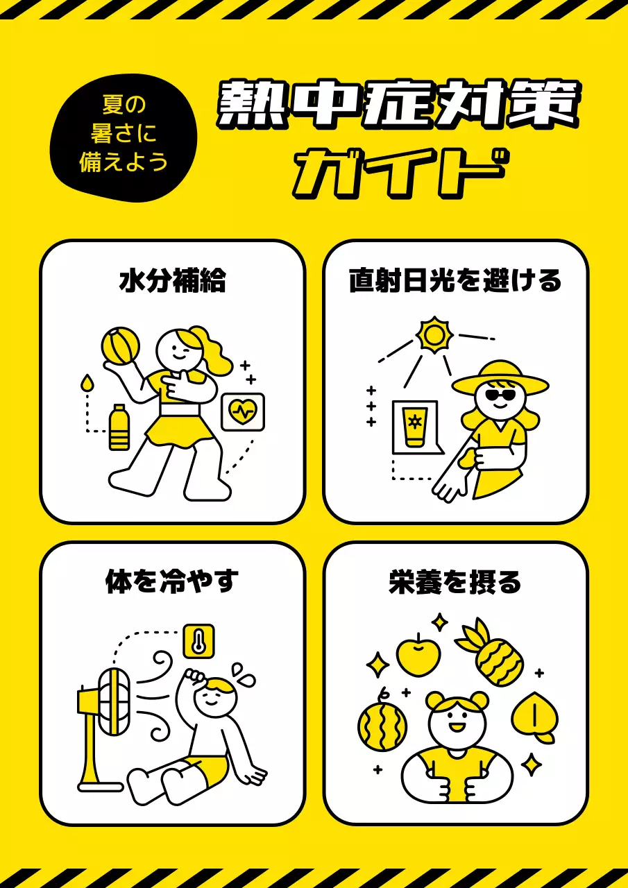 黄色 シンプル 健康 ガイド ポスター