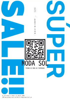 Anuncio de ventas sencillo y básico en azul y blanco