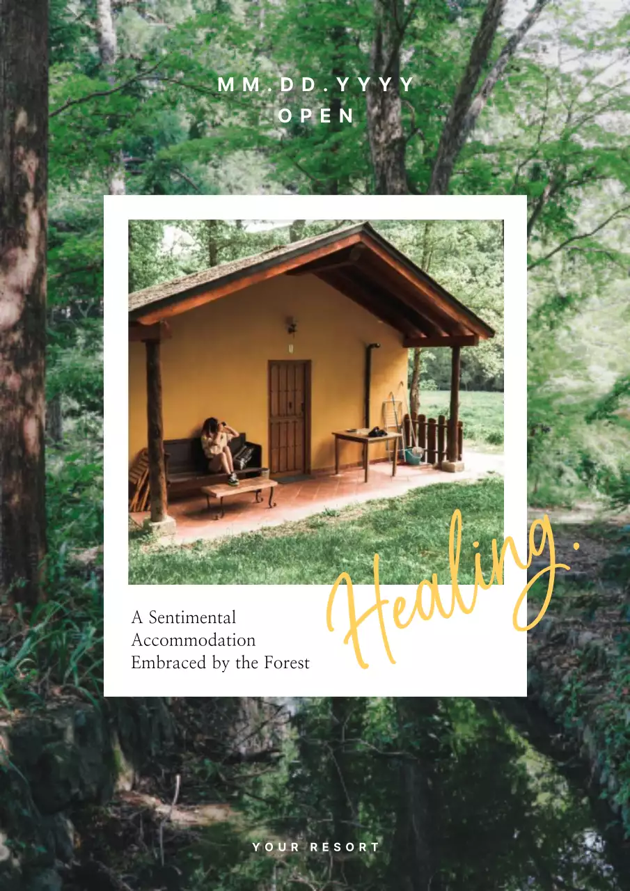 Green Rustic Resort Promotion Poster