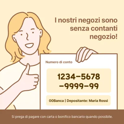 Annuncio dei numeri di conto di tendenza in giallo