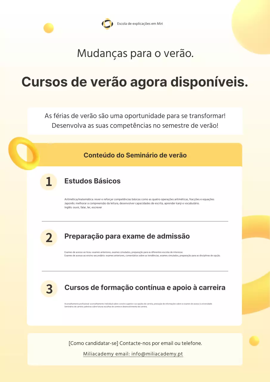 Anúncios de abertura do campus da Papuhan University a amarelo e branco