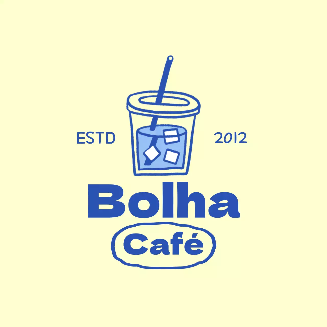 Promoção de um café amarelo e azul conceito de ilustração de bebida