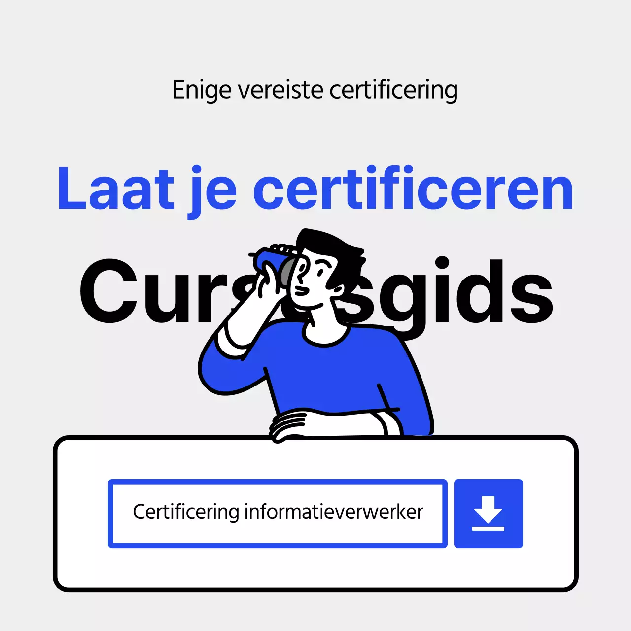 Een eenvoudig blauw en lichtblauw certificeringsprospectus