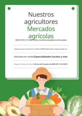 Promocione su mercado agrícola verde y bonito