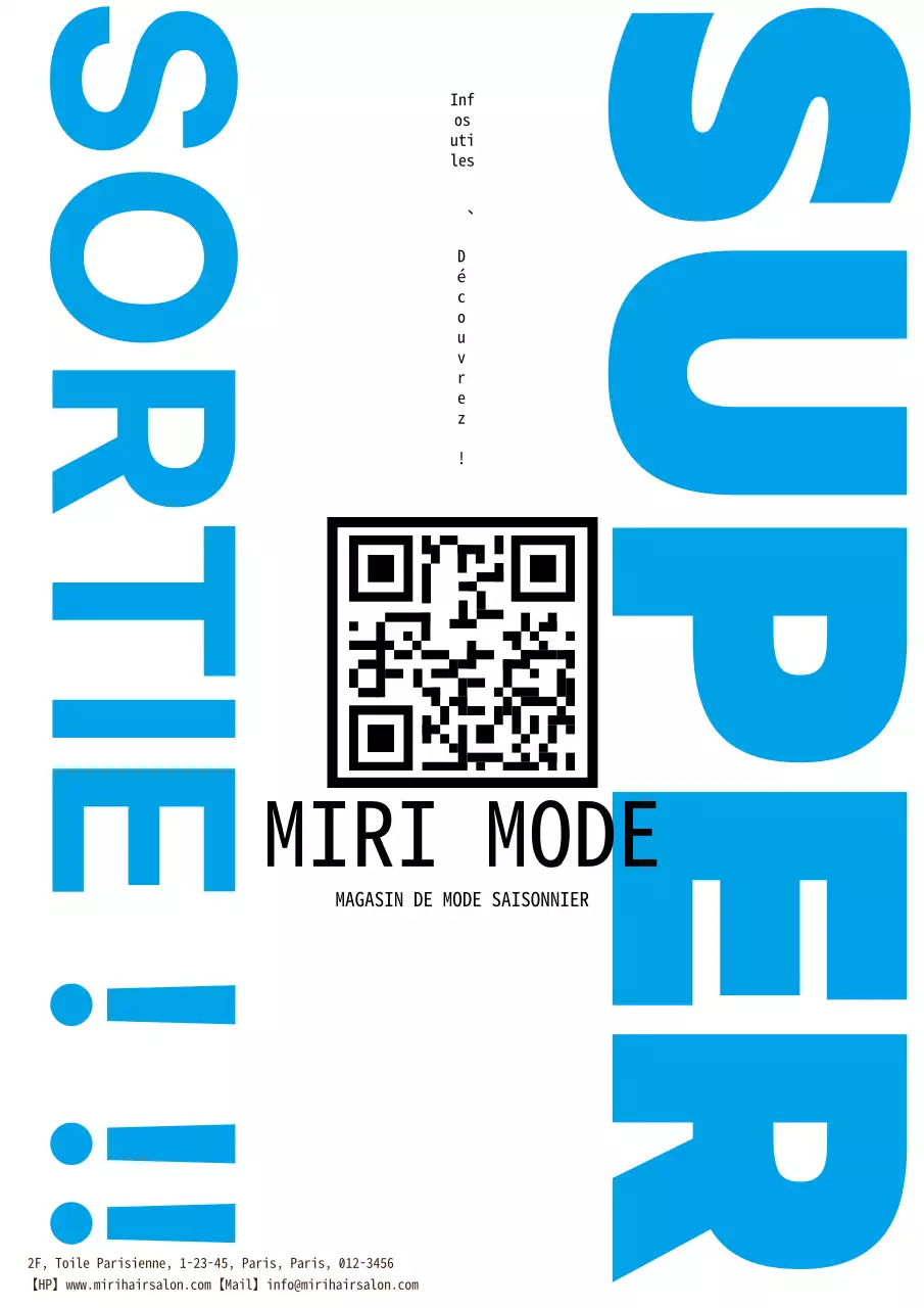 Annonce de vente simple et basique en bleu et blanc