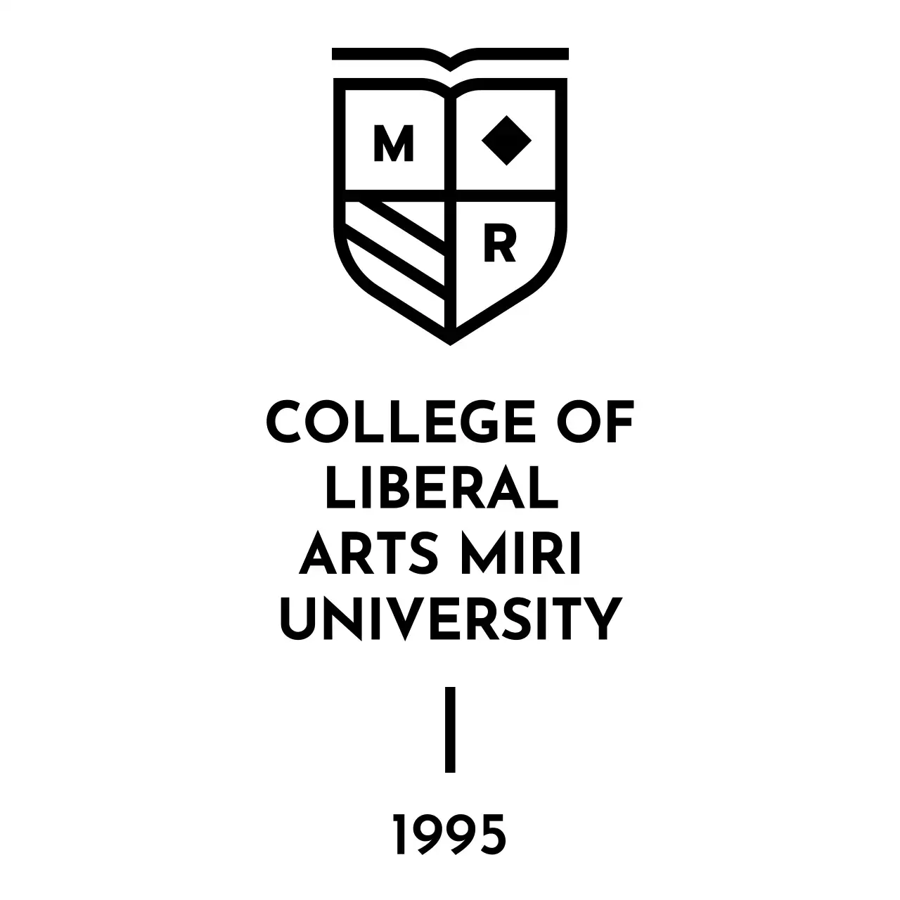 깃발 형태의 학교 문양이 있는 디자인