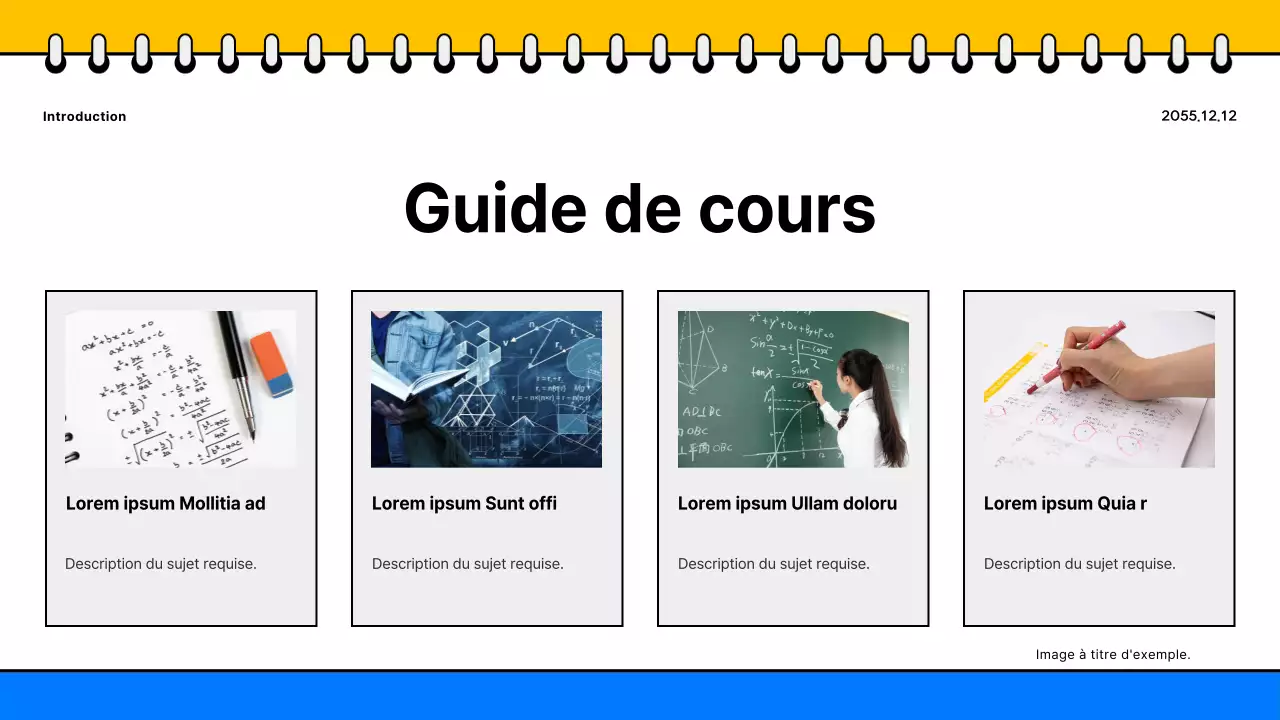 Promouvoir une brochure scolaire simple, jaune et bleue