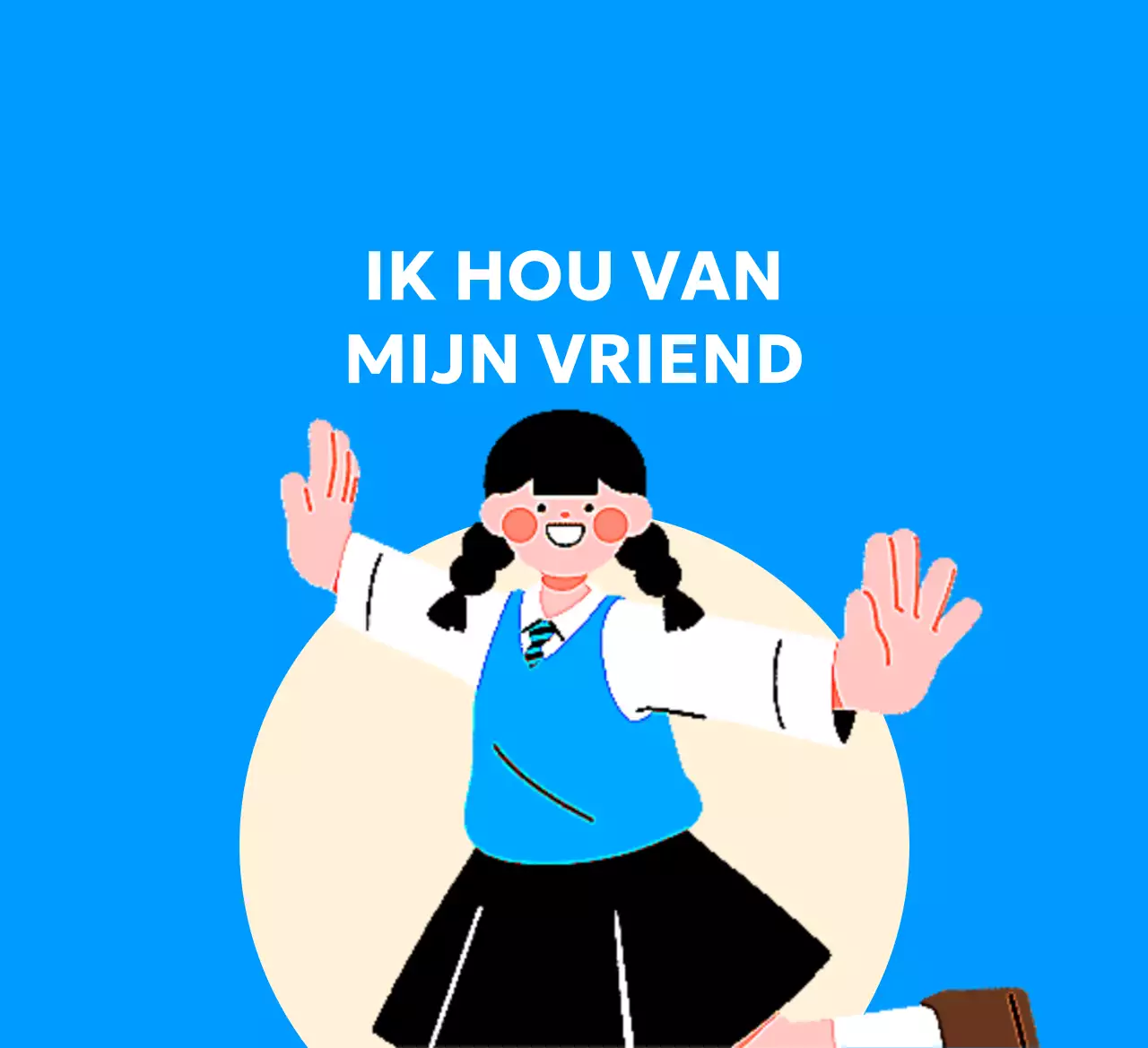 Anti-geweld ontwerp met illustratie van studenten met uitgestrekte armen