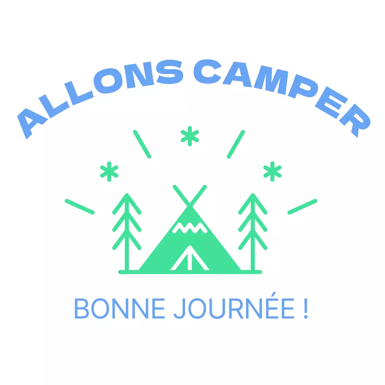 Camping lumineux et joyeux avec illustrations de camp