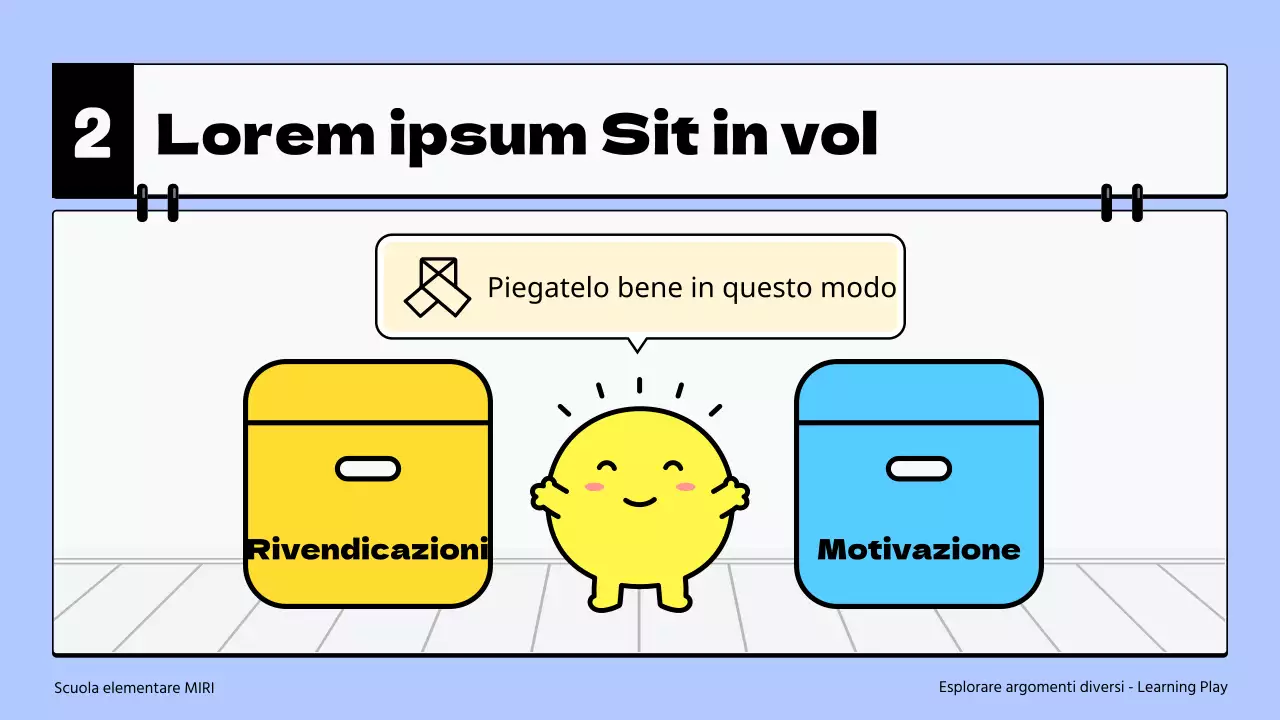 Materiale semplice per le arti linguistiche della scuola primaria in azzurro e giallo