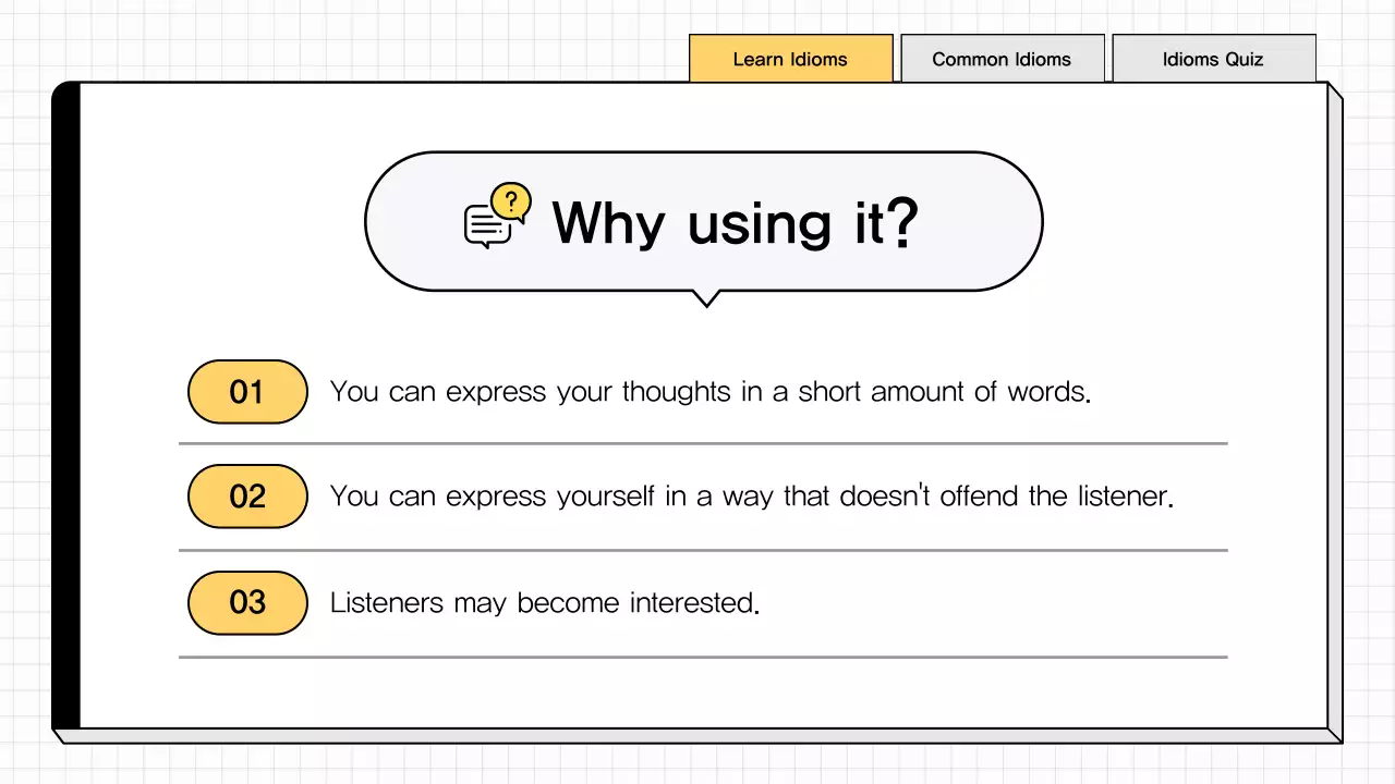Yellow Minimal Idioms Quiz Presentation