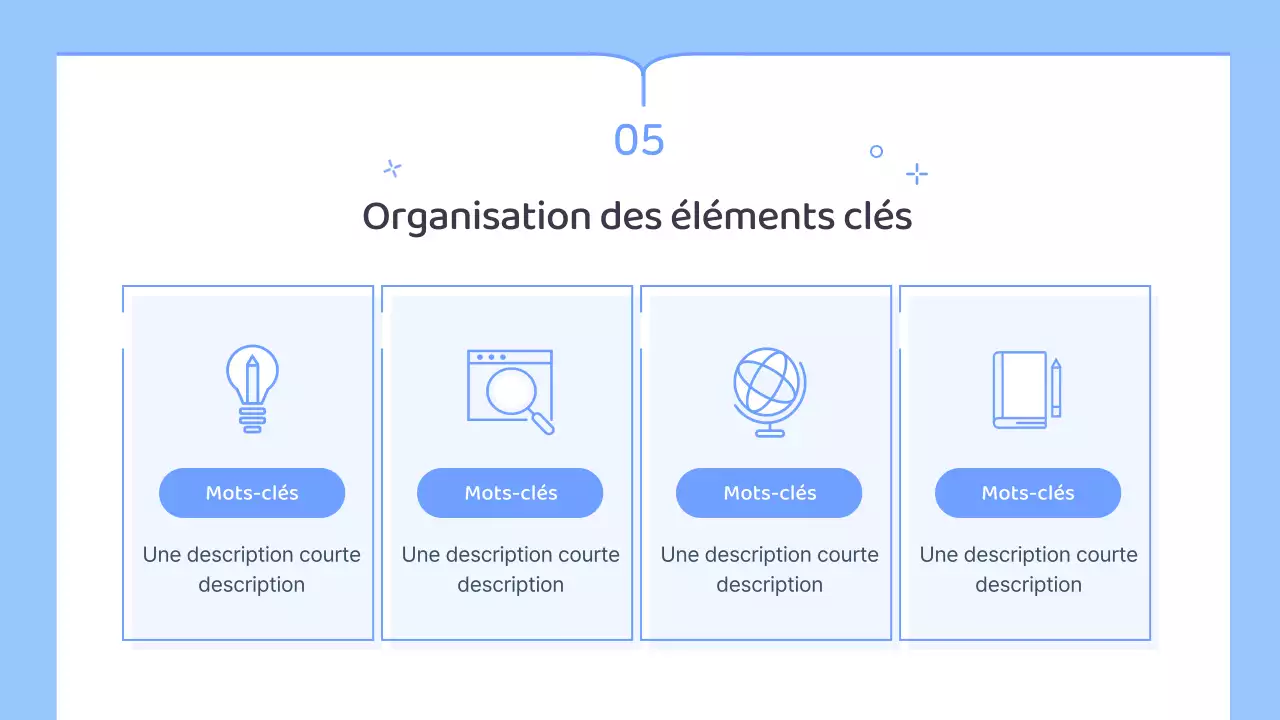 Plan de cours simple pour un professeur d'école en bleu et blanc