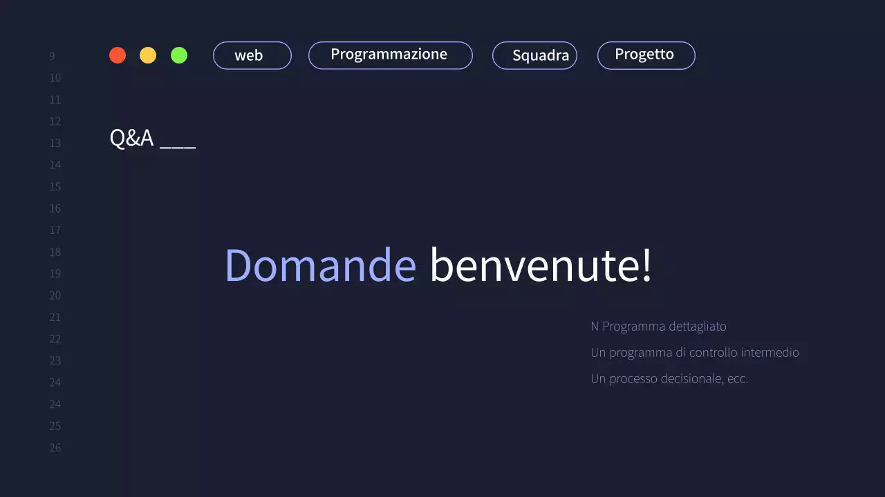 Una semplice proposta di progetto per un team di sviluppo in blu navy