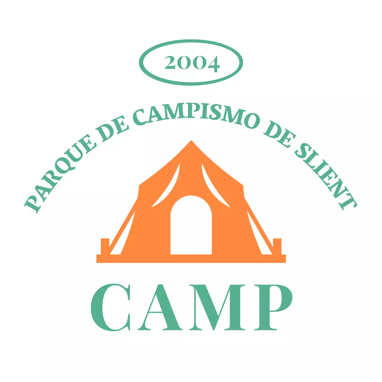 Design simples com ilustrações de acampamento