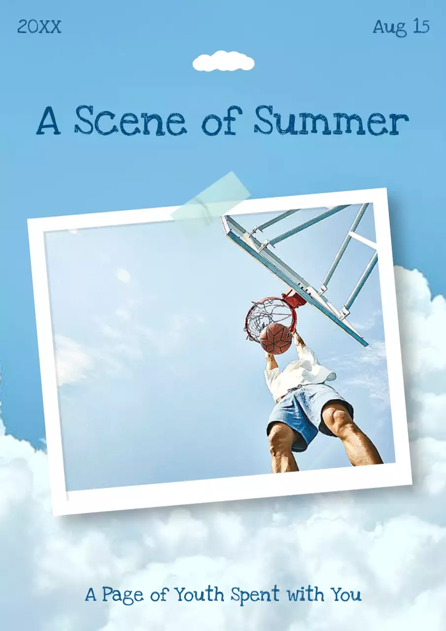 Blue Retro Summer Storybook Poster