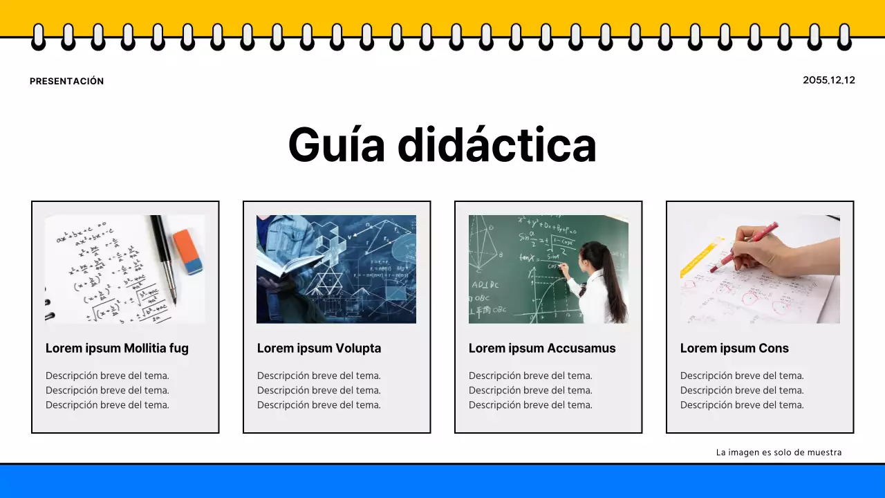 Promover un sencillo folleto escolar amarillo y azul