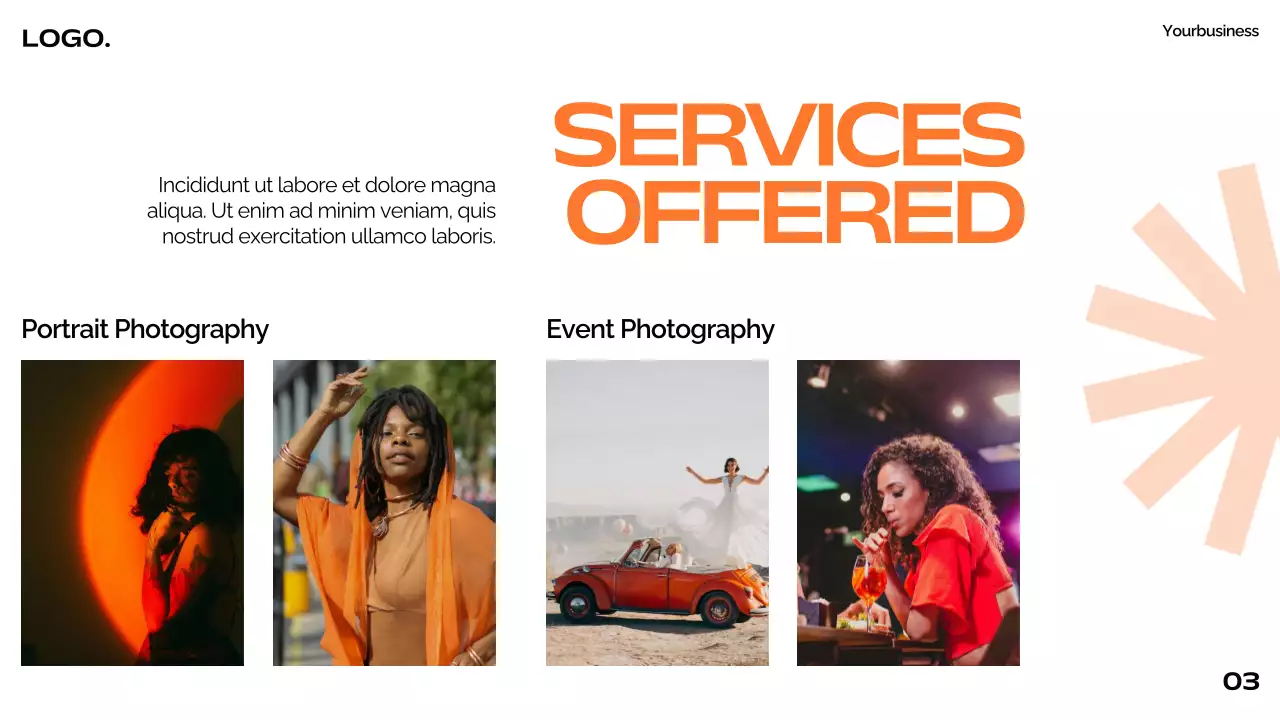 Orange Modern Photography Pitch Presentation