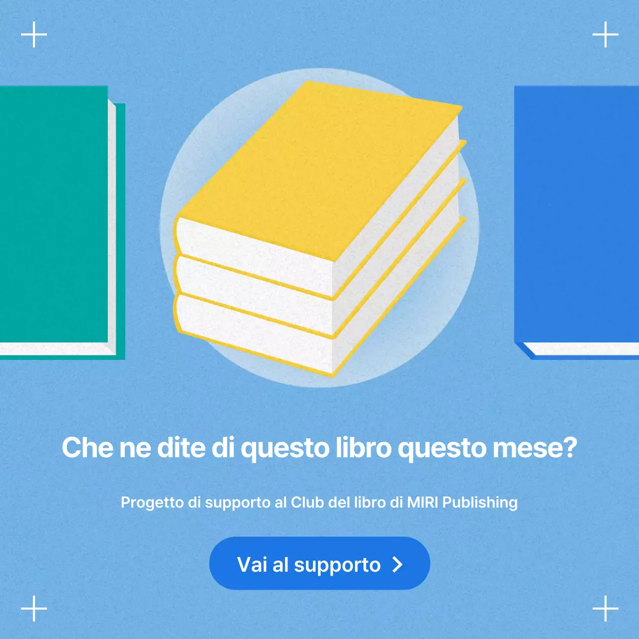 Un semplice post per il club del libro in giallo e azzurro
