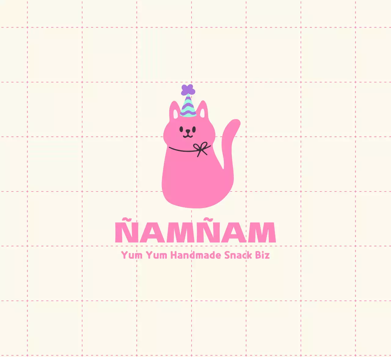 Golosinas caseras para perros con simpáticas ilustraciones de gatos en beige y rosa