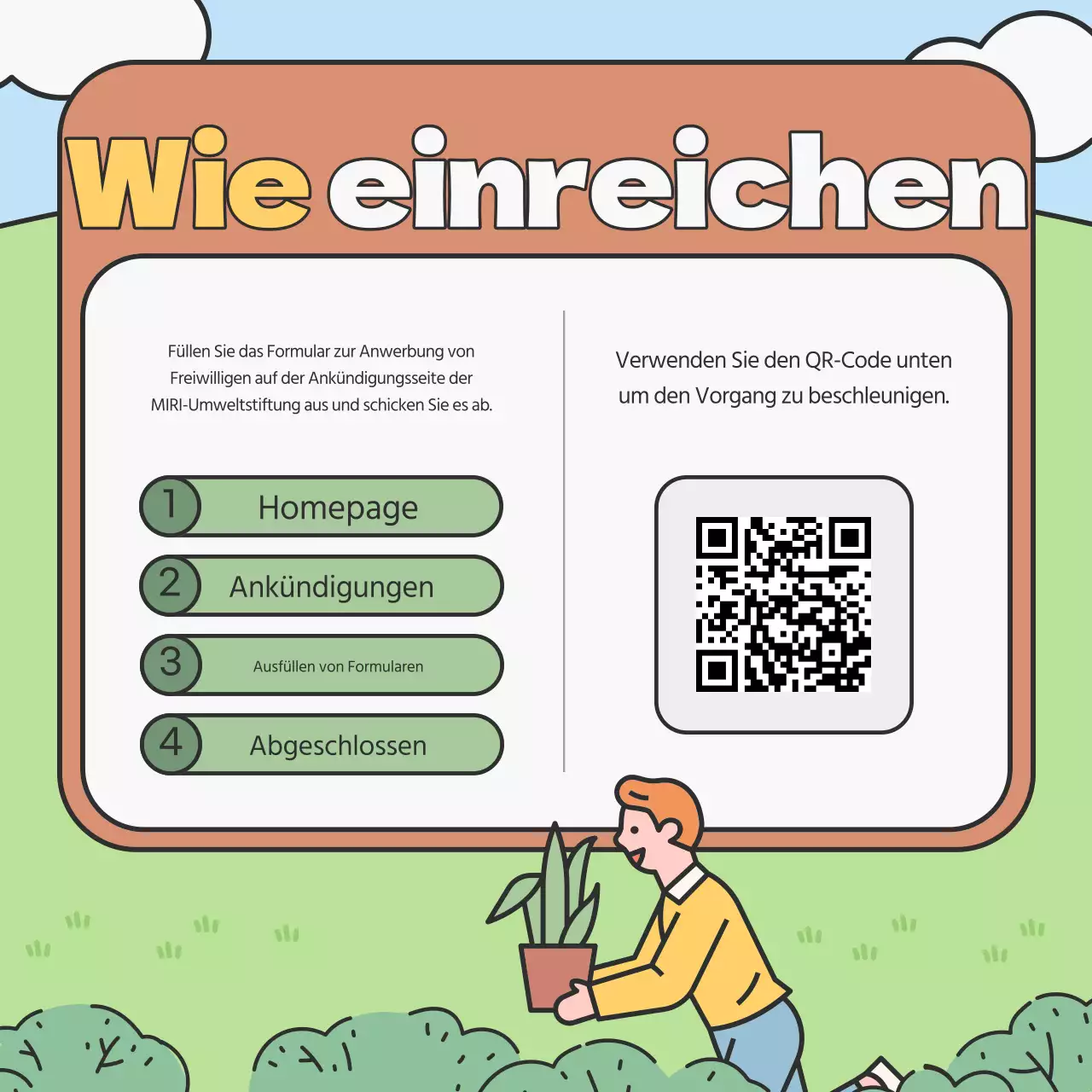 Förderung der Anwerbung von Freiwilligen in den Farben Grün und Chartreuse für den Umweltschutz an Universitäten.