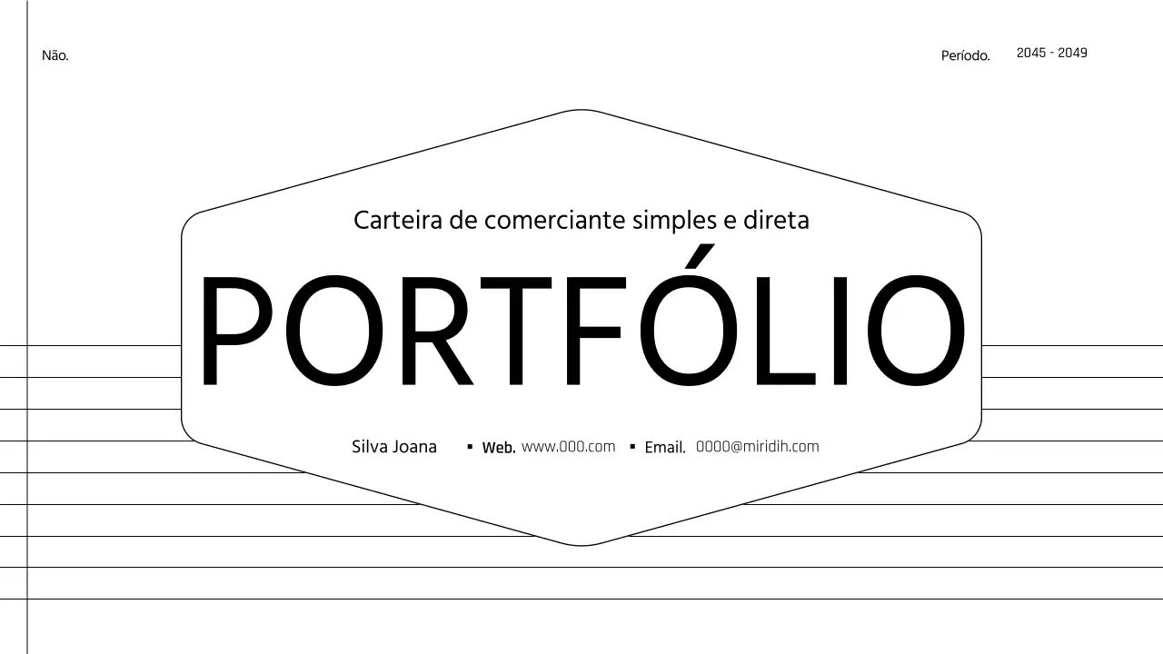 Portfólio simples para impressão, estilo diário, a preto e branco