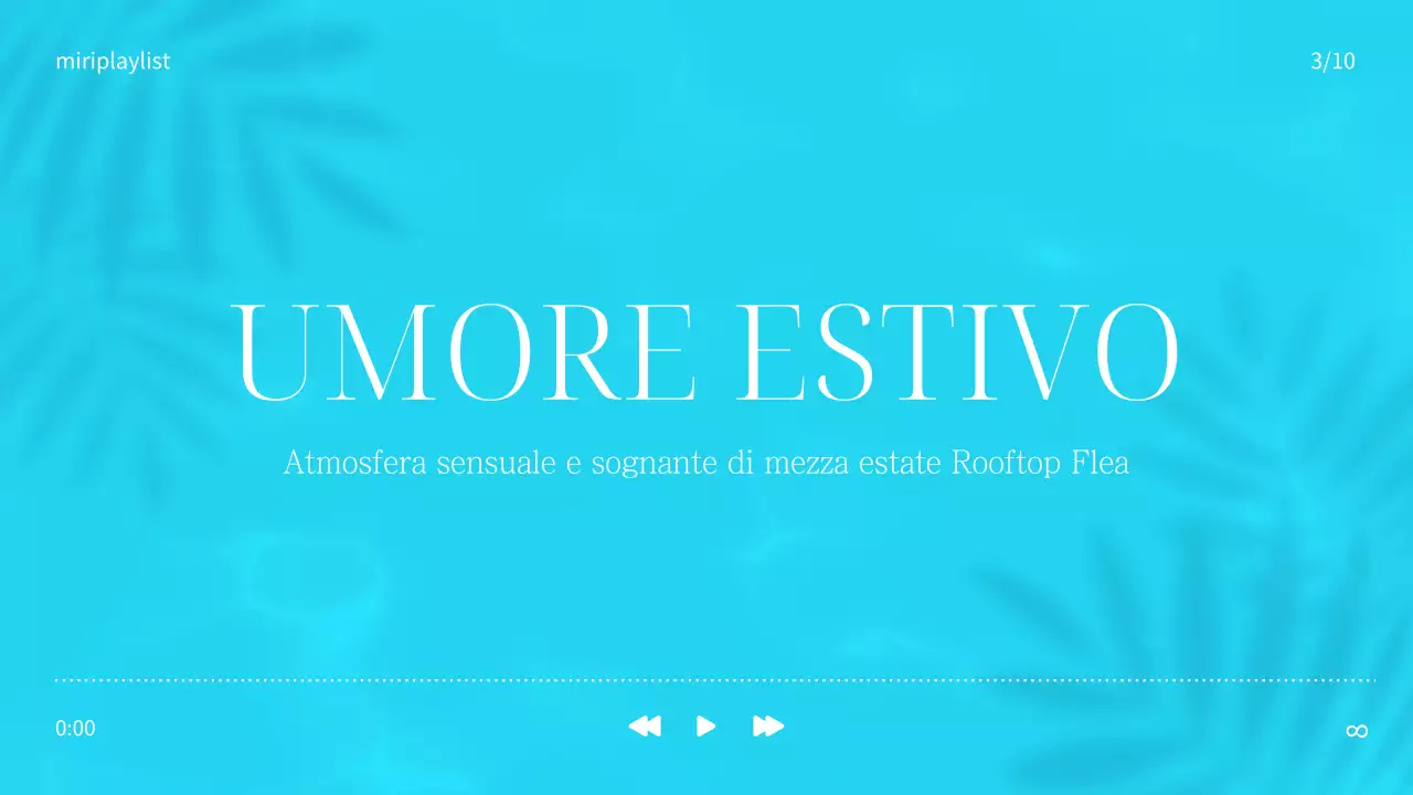 Semplice copertina per playlist musicale estiva in azzurro e bianco