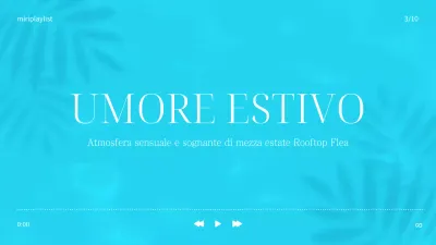 Semplice copertina per playlist musicale estiva in azzurro e bianco
