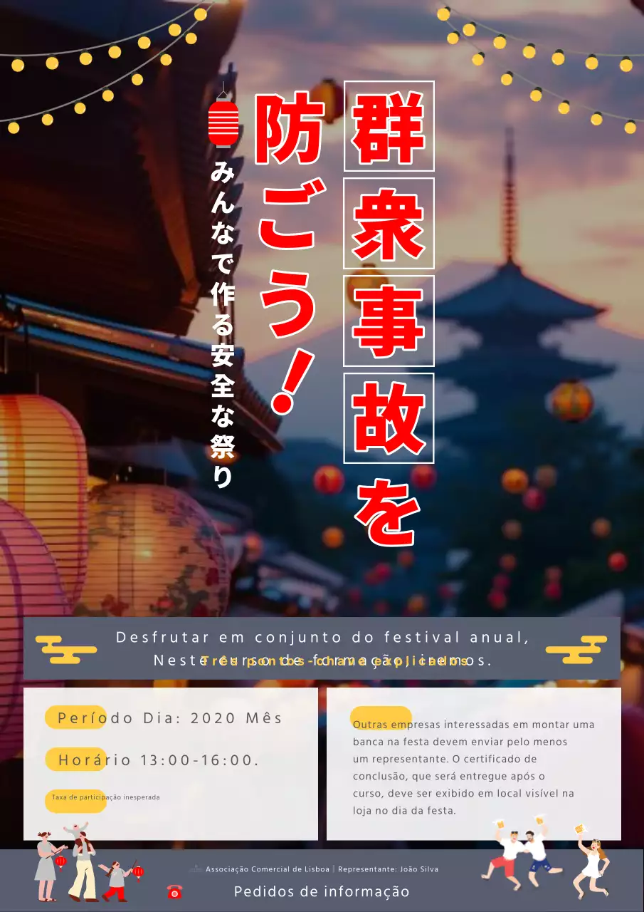 Anúncio de aulas para o ajudar a desfrutar em segurança das festividades com um sotaque vermelho