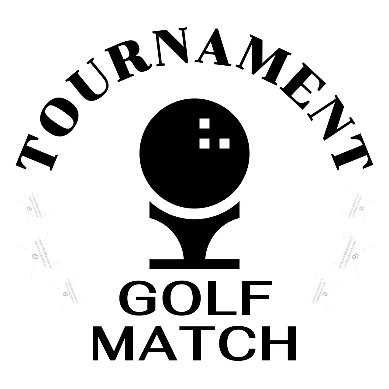 Club mark with golf ball illustration for promotional purposes