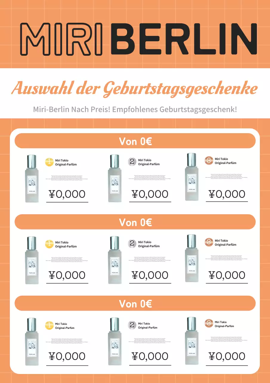 Moderne und einfache Kosmetik-Event-Anzeige in Orange