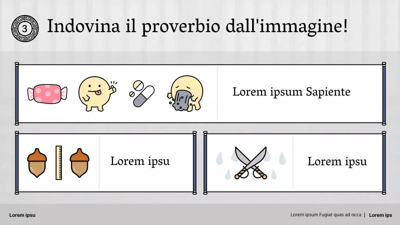 Proverbi tradizionali per la scuola primaria in grigio e blu navy Risorse didattiche