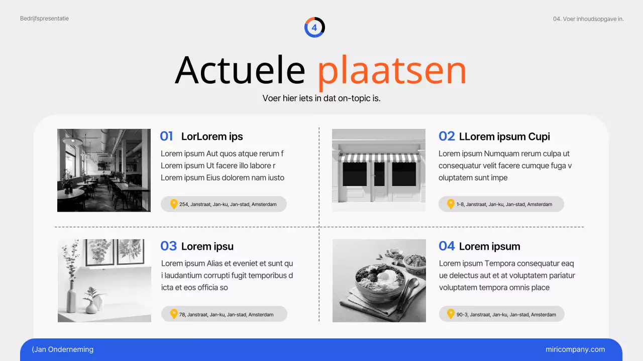 Eenvoudige marketingtrends in blauw en oranje Issuepaper