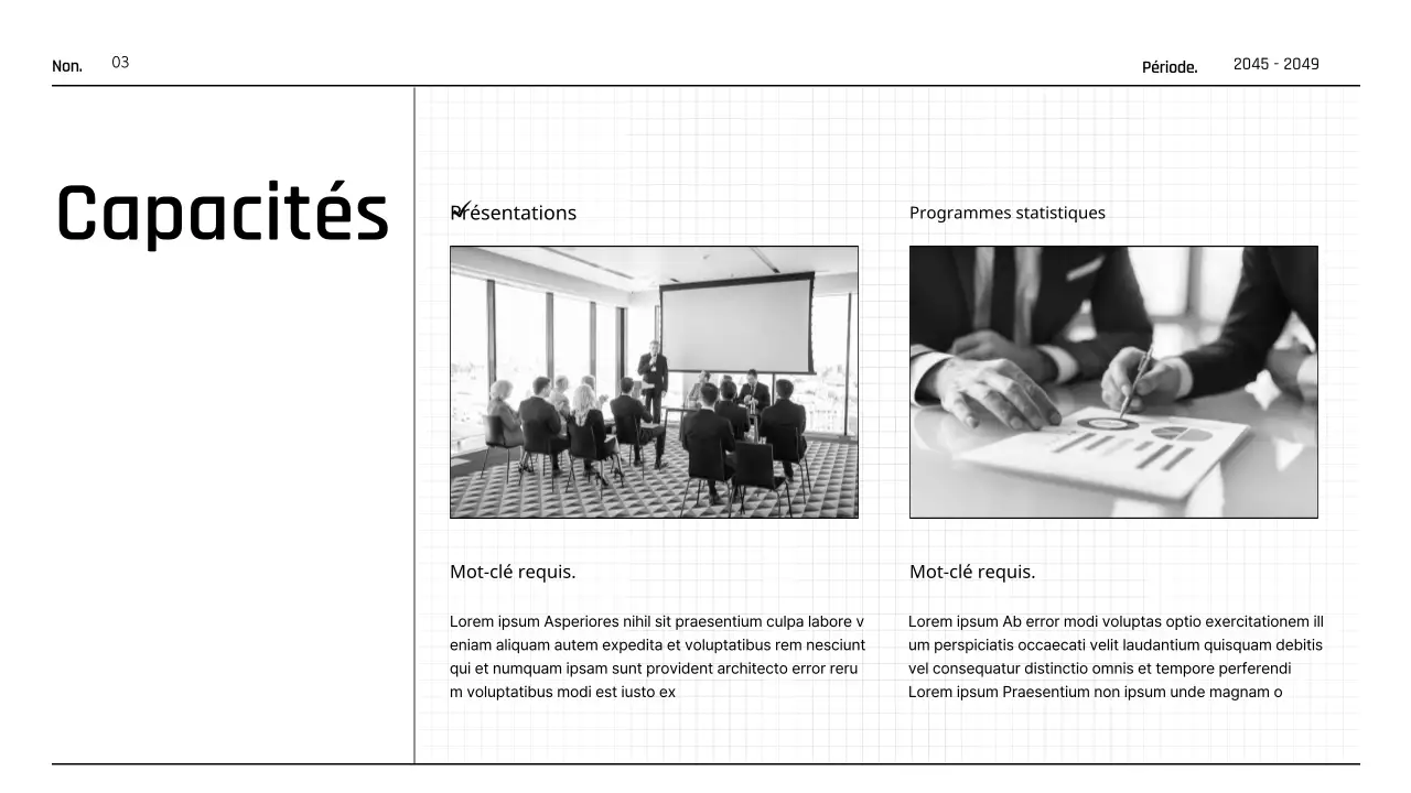 Portefeuille imprimable simple de type agenda en noir et blanc