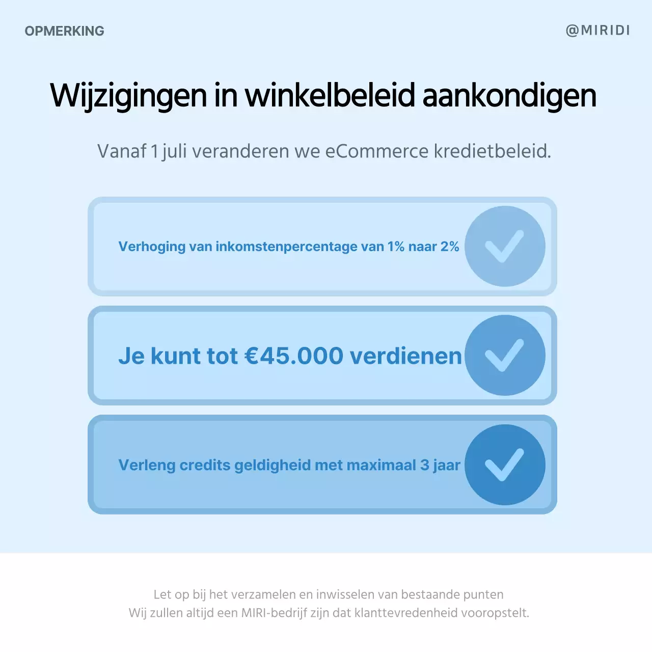 Eenvoudige blauwe en grijze aankondigingen van beleidswijzigingen