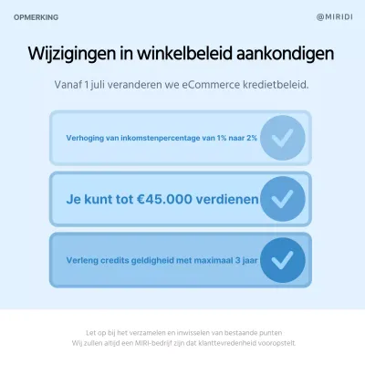 Eenvoudige blauwe en grijze aankondigingen van beleidswijzigingen