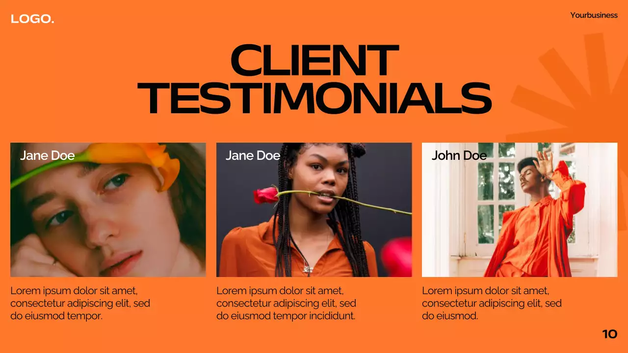 Orange Modern Photography Pitch Presentation