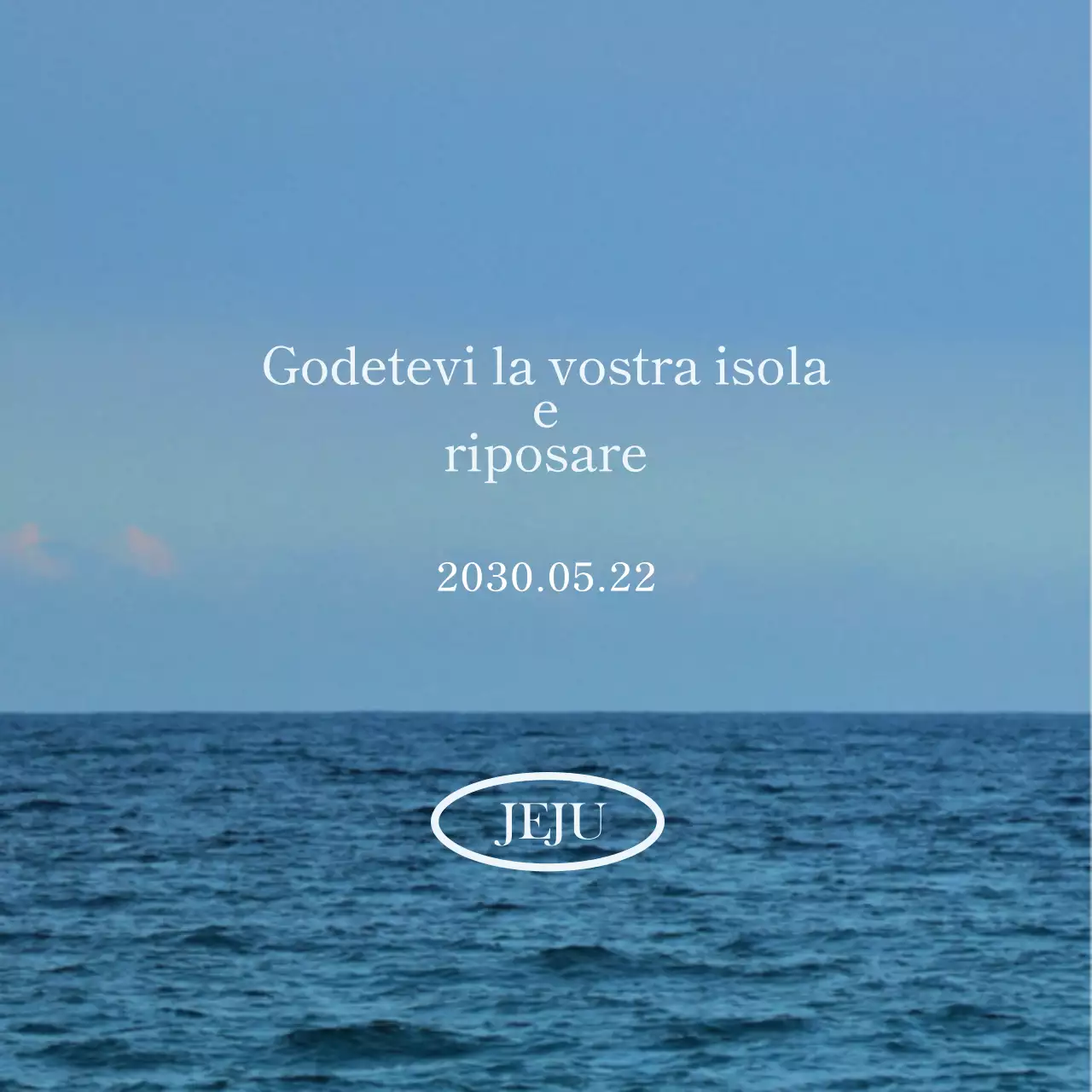 Progettare un prodotto turistico testuale emozionale con una foto dell'oceano rilassante ed emozionale come sfondo