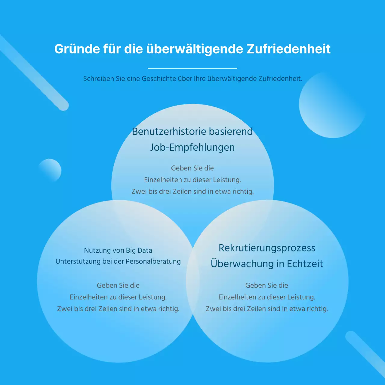 Werbung für eine moderne Job-Matching-Plattform in Blau und Weiß