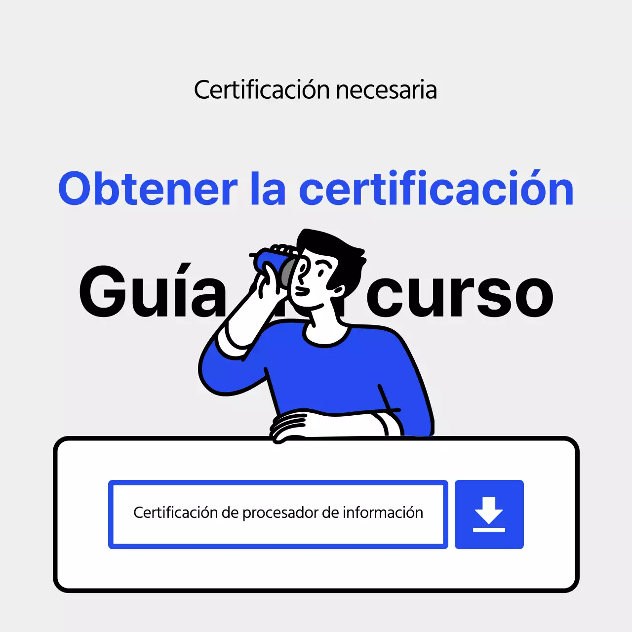 Un sencillo folleto de certificación azul y azul claro