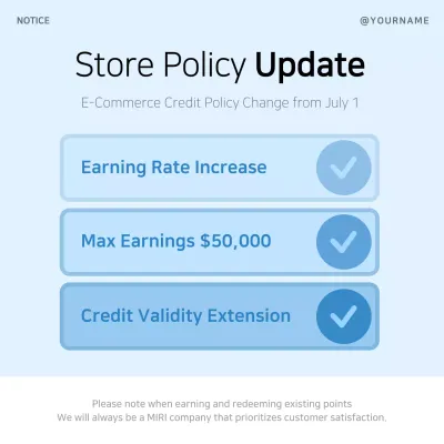 Blue Modern Policy Announcement Social Media Post