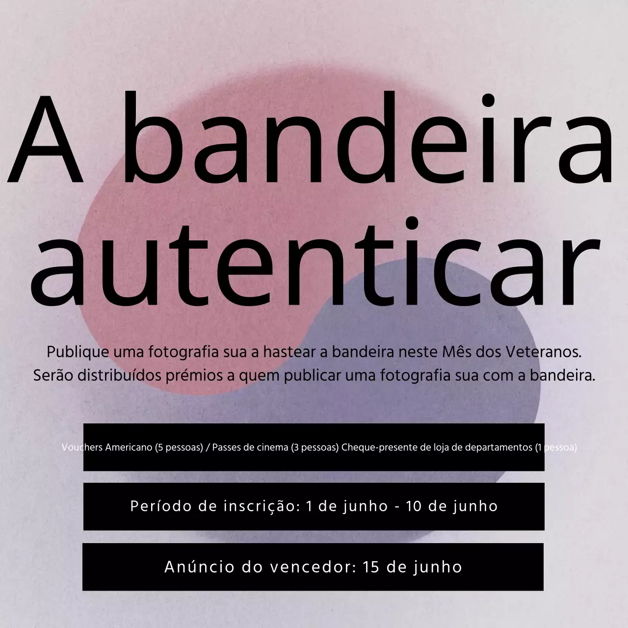 Anúncio de eventos patrióticos tradicionais vermelhos e azuis