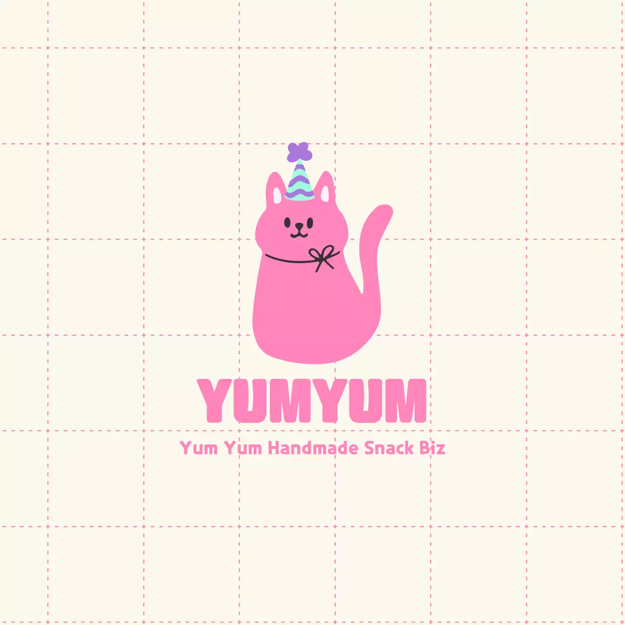 Selbstgemachte Hundeleckerlis mit niedlichen Katzenillustrationen in Beige und Rosa