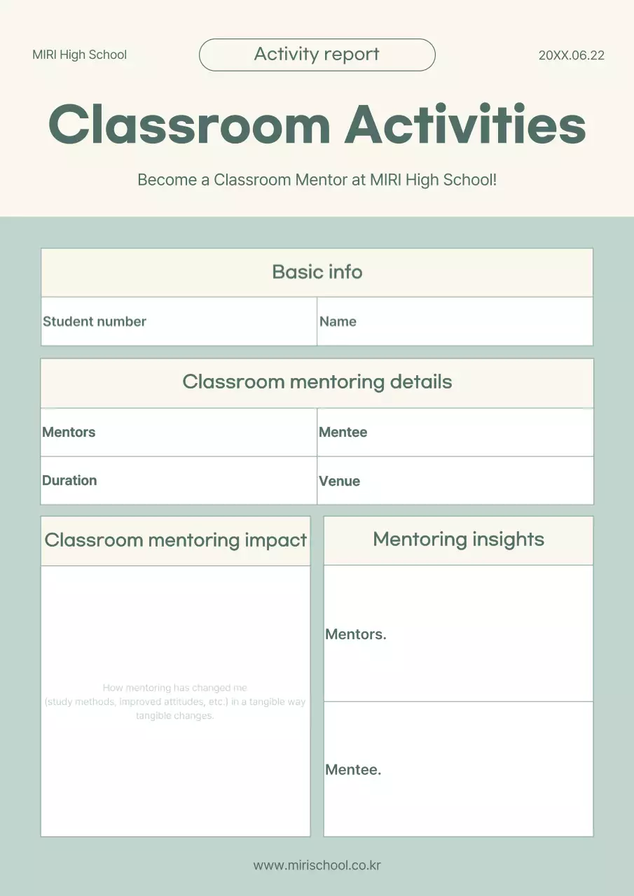 Báo cáo lớp học đơn giản màu be