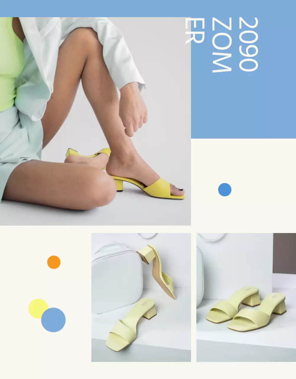 Promoot moderne zomerse seizoenssandalen in lichtblauw en ivoor