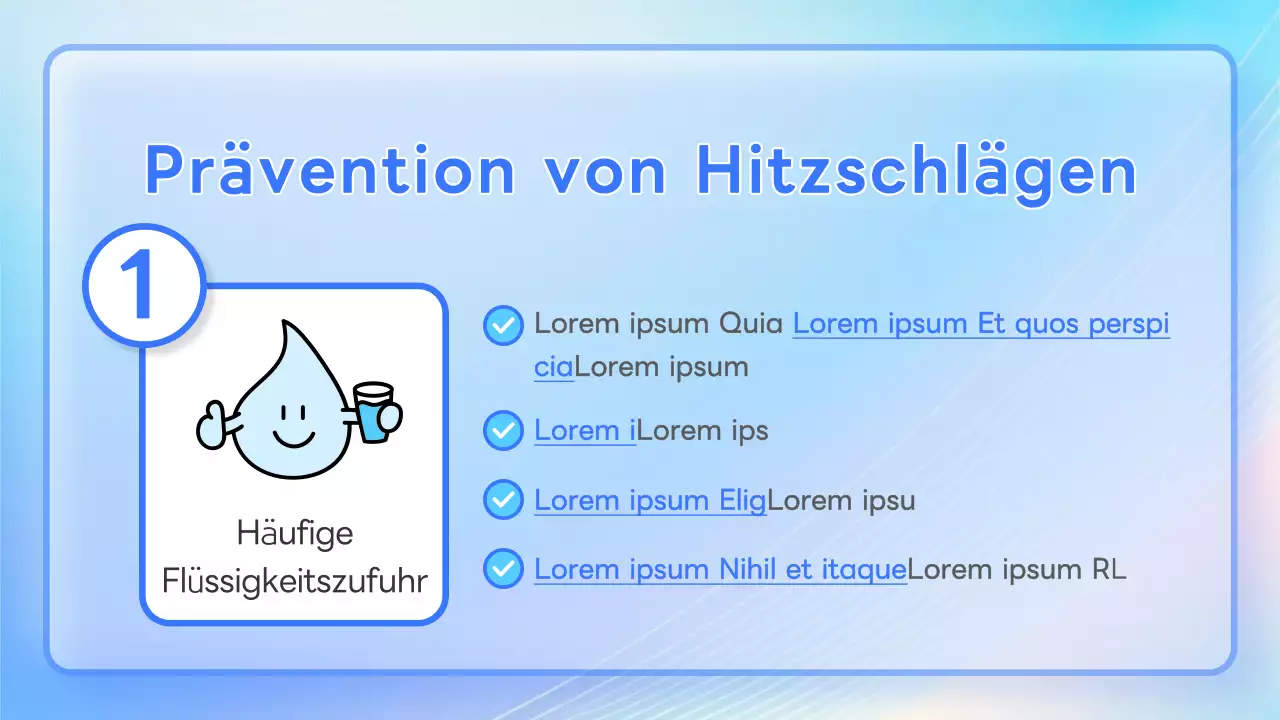 Pastellfarbene, freche Infoblätter zum Thema Hitzschlag!