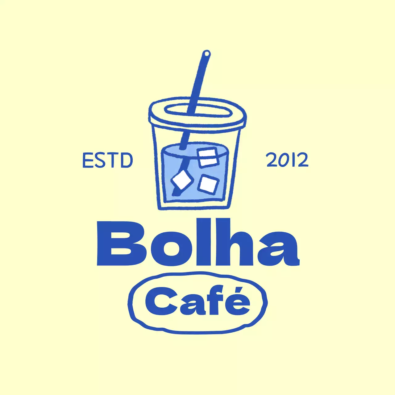 Promoção de um café amarelo e azul conceito de ilustração de bebida
