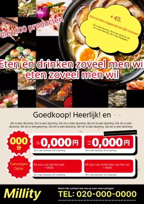 Een eenvoudige zwarte en rode reclame voor een foodie-evenement